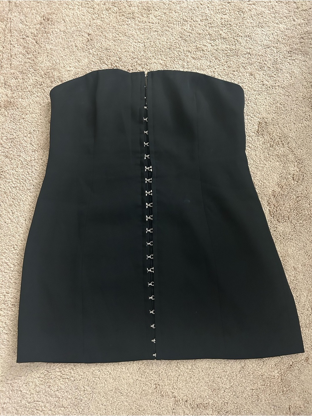 Meshki XXL 'Ornella' Black Hook and Eye Strapless Mini Dress